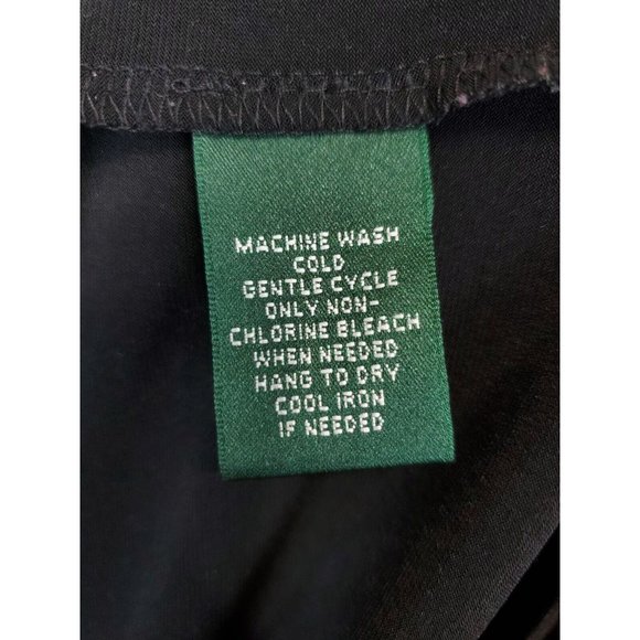 Ralph Lauren Dress Women 8 Faux Wrap Top Ruched Side Stretch Black Long Dress - Picture 11 of 12